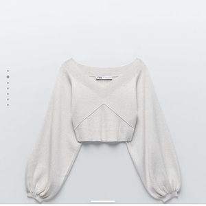 NWT Zara Cropped Sweater Top Size Medium